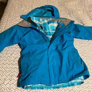 Girls XL (18) North Face blue ski jacket w/ inner shell
